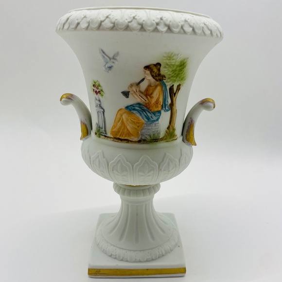 Lefton Bisque Grecian Athena Vase - Picture 1 of 6